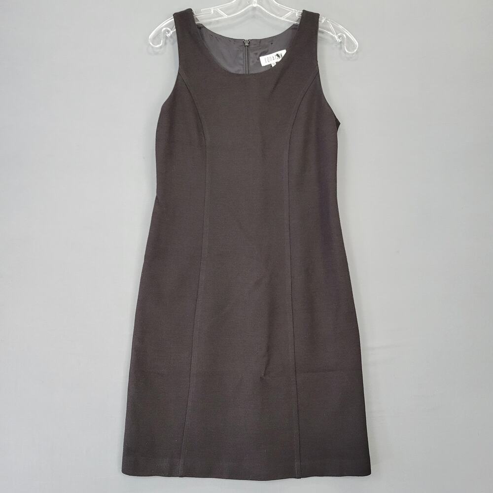 Equation Black Midi Dress Cozy Wool Preppy Sleeveless Scoop Neck Womens Size 10
